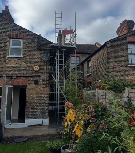 Domestic scaffolding for a home improvement project