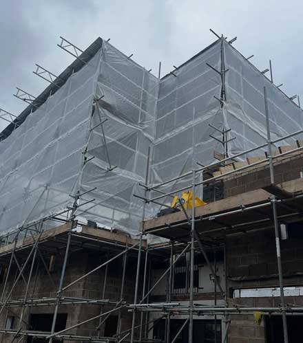 Temporary roof scaffolding by Evans Scaffolding